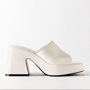 Cream platform shoes Zara size 38